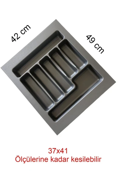 Tempo Gri Renk Çekmece Içi Düzenleyici Kaşıklık T-2242 / 42x49 Cm ürün görseli 1