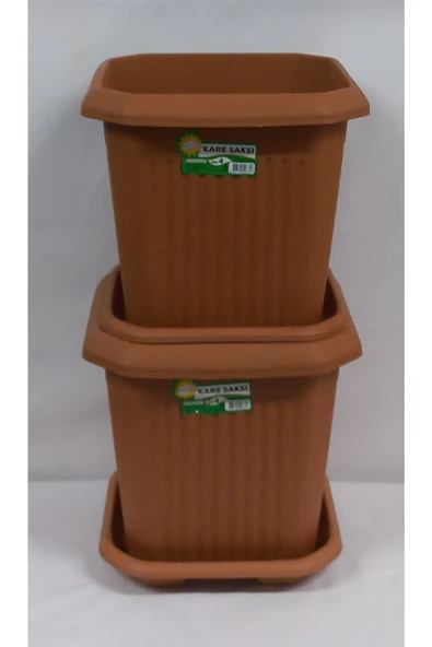 Hak Plastik 2 Adet Kare Saksı 4 Lt No 4 Yükseklık Ve Derinlik 20 Cm Genişlik 19 . 17 . 15 ürün görseli 1