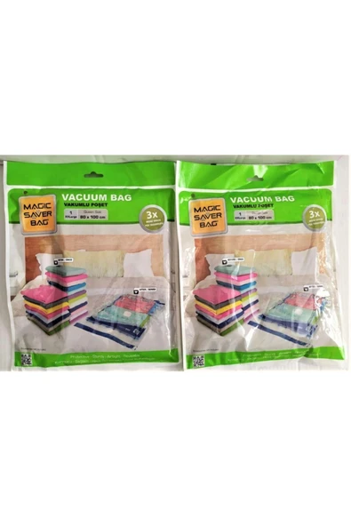 MAGİC SAVER Magıc Saver Bag  Vakumlu Poşet Hurç 80x100 cm 2'li ürün görseli 1