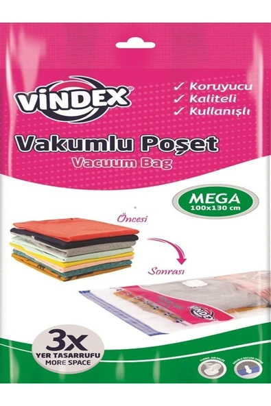 Vindex Vakumlu Poşet Mega Boy Tekli 100*130 Cm ürün görseli 1