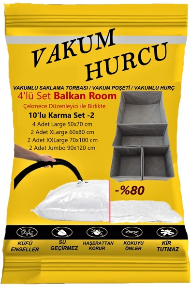 Vakum Hurcu 10'lu Karma Set-2 Vakumlu Hurç - Vakumlu Poşet - ürün görseli 1
