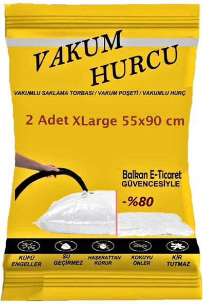Vakum Hurcu 2'li Set Xlarge 55x90 Cm Vakumlu Hurç - Vakumlu Poşet - ürün görseli 1