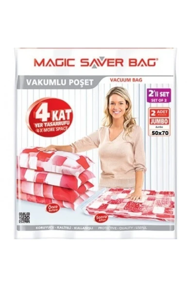Magic Saver Bag Vakumlu Hurç Vakumlu Hurc Poşet Saklama Torbası 50x70 2 Adet ürün görseli 1