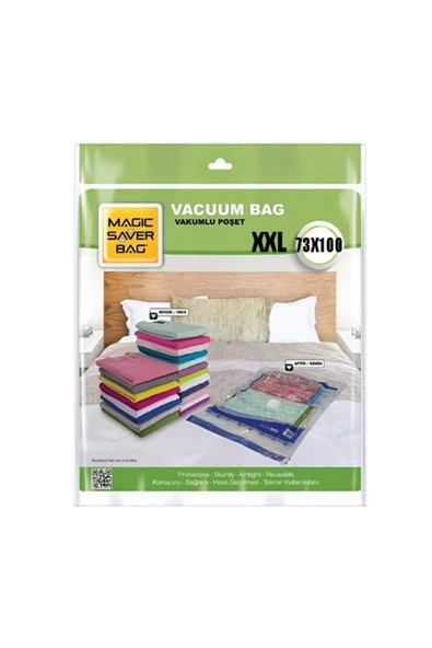 Magic Vaccum Vakumlu Poşet Mega Xxl 73x100 Vakumlu Poşet Xxxl 100x130 Vakum Hurcu ürün görseli 1
