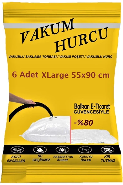 Vakum Hurcu 6'lı Set Xlarge 55x90 Cm Vakumlu Hurç - Vakumlu Poşet - ürün görseli 1