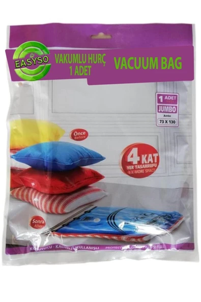 Vakumlu Hurç 73 X 130 Elbise Yorgan Battaniye Hurcu 73x130 Vakumlu Saklama Torbası Jumbo Boy ürün görseli 1