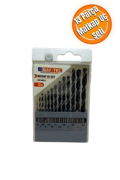 Baytec Bay-Tec 13 Parça Metal Ağaç Beton Duvar Delme Uçları Full Set Profesyonel Standlı ürün görseli 1