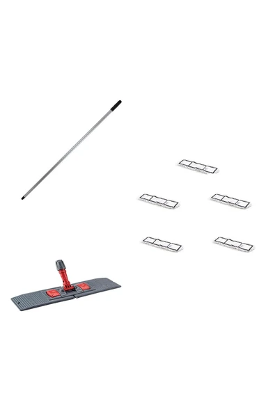 sska Tablet Palet Nemli Yedek Mop Takımı Seti - 5 Ad 40 Cm. Nemli Mop Katlanır Aparat Metal Sap ürün görseli 1
