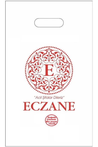 Öge Ambalaj Eczane Poşeti El Geçme Ebatlı 5 kg Kalın Malzeme 20x30 ürün görseli 1