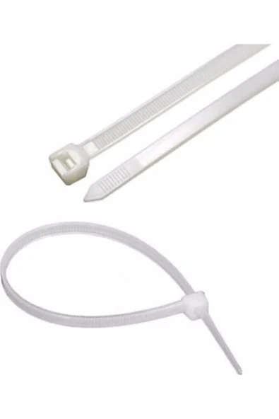 ZENİTH Kablo Bağı & Plastik Kelepçe & Cırt Kelepçe 2,5x200 Mm Beyaz 100 Adet ürün görseli 1