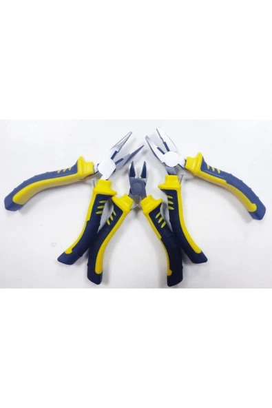 Hesaplı Hırdavat Mini Pense + Yan Keski + Kargaburun Seti Hobi Takımı 13 Cm Mini ürün görseli 1