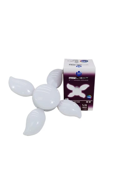 WINLIGHT E-27 Duylu 36 Watt Beyaz Işık Katlanabilir Mini 4+1 Mango Pervane Led Ampul ürün görseli 1