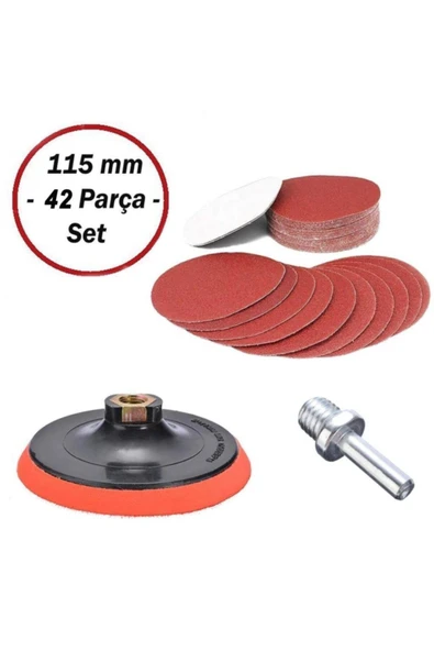 UGR Cırt Zımpara Seti Spiral Taşlama Matkap Uyumlu + Matkap Aparatı 115 Mm (42 Parça) ürün görseli 1