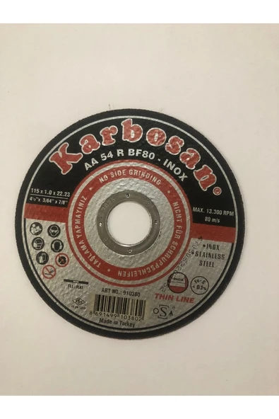KARBOSAN Inox Thin Line Kesici 115*1*22.23 (10 Adet) ürün görseli 1