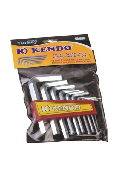 Kendo Bieney 10 Lu Alyan Seti Alyan Anahtar Takımı 10 Parça Pra-490015-5133ye ürün görseli 1