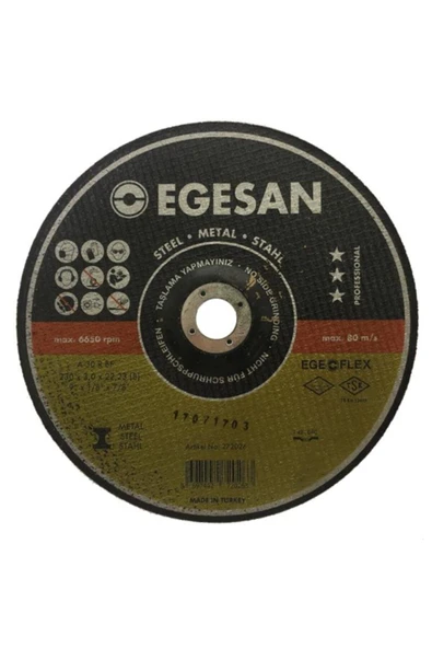 Egesan 230x3,0 Metal Kesici Spiral Taşlama ürün görseli 1
