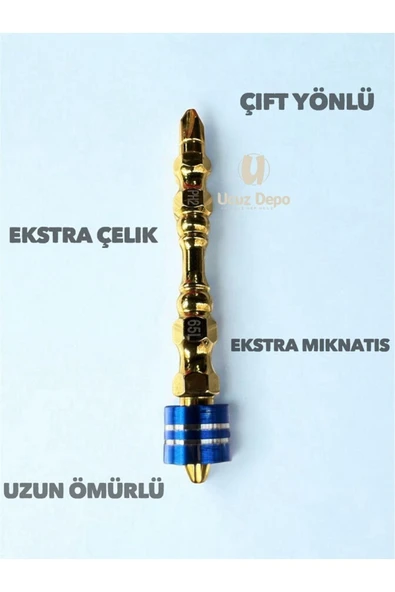 Ucuz Depo Çift Yönlü Bits Uç Ekstra Çelik ve Mıknatıs Takviyeli Bits Uç PH2 Gold ürün görseli 1