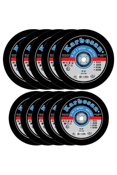 KARBOSAN 115x3.0x22.23 Metal Kesme Taşı Kalın 10 Adet ürün görseli 1
