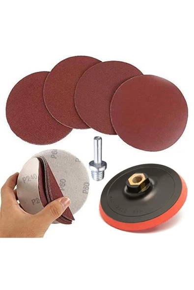 ZUBİZUBİ Cırt Zımpara Seti + Matkap Aparatı 115 mm (14 Parça) ürün görseli 1