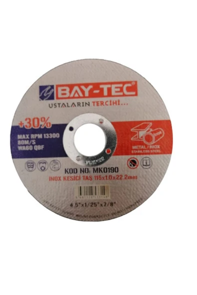 Baytec Inox Kesici Taş Disk 115x1.0x22.2mm (10 ADET) ürün görseli 1