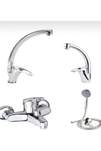 Arya 5 Yıl Garantili Bat Seti 4 Lü Banyo-lavabo-mutfak-duş Seti ürün görseli 1
