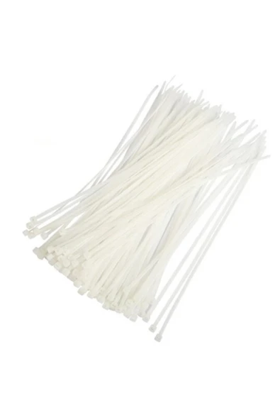 Kale Kilit Kablo Bağı- Plastik Kelepçe - 3.6 X 200 Mm - Cırt Kelepçe Beyaz 100 Adet Paket KLİPS1 ürün görseli 1