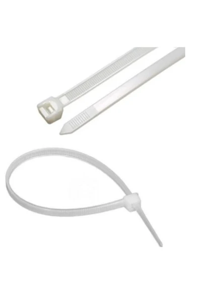 ZENİTH Beyaz 100 Adet 3,6x200 mm Plastik Cırt Kelepçe-Kablo Bağlayıcı ürün görseli 1