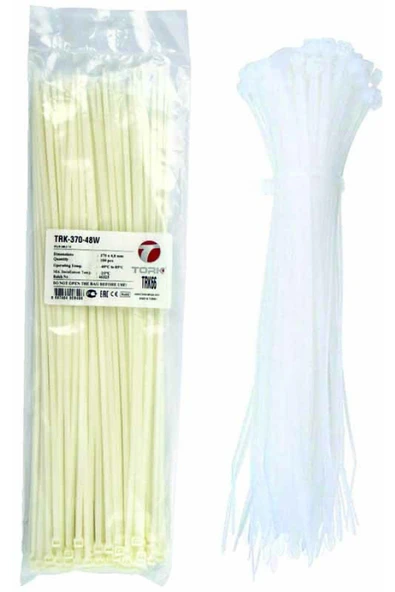 TORK Beyaz Kablo Bağı 3,6x370 Trk37036w 100'lü ürün görseli 1