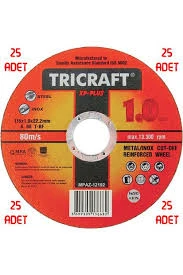 Tricraft Inox Metal Kesici Taş 115x1.0x22 Mm 25'li Set Paket ürün görseli 1