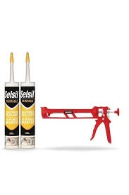 Selsil Goldfix 2 Adet Beyaz Silikonize Mastik Ve Silikon Tabancası Set ürün görseli 1