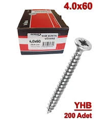 Akdeniz 4.0x60 Sunta Vidası Çinko 200 Adet ürün görseli 1