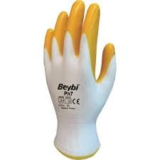 Beybi Sarı Beyaz Nitril Iş Eldiveni 12 Çift Bye753 ürün görseli 1