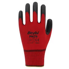 Beybi Kırmızı Polyester Örme Nitril Eldiven ürün görseli 1
