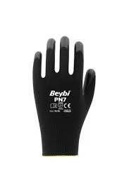 Beybi Siyah Polyester Örme Nitril Işçi Eldiveni 12 Çift 10 Numara ürün görseli 1