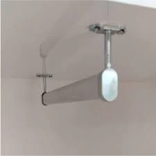 FSM Alüminyum 25 Cm Dolap Içi Oval Elbise Askı Borusu 2 Adet Tavan Askı Aparatı Vidaları ürün görseli 1