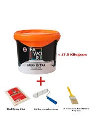 Fawori Extra Tavan Boyası Beyaz 17.5 Kg + 20 M2 Koruma Örtüsü + 20 Cm Rulo + 3 No Kestirme Fırçası ürün görseli 1