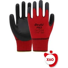 Beybi Pn3 Kırmızı Nitril Kaplı Örgü Polyester Iş Eldiveni ürün görseli 1