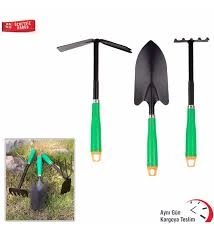 Kupa 3lü Bahçe Seti' ( Tırmık Kazma Kürek ) ürün görseli 1