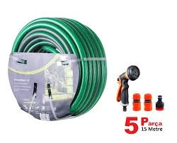 Garden  Kırılmaz Örgülü Bahçe Su Hortumu 15 Mt 5 Parça ürün görseli 1