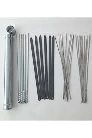 EYMHOME Mangal Seti (50 CM)- 6 Adana Kebap Şişi, ,6 Adet Ciğer,6 Adet Kuşbaşı, Şiş Kabı ürün görseli 1
