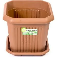 Hak Plastik Kare Saksı No 3 Klasik Çiçek Saksısı 3 Adet ürün görseli 1