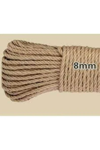 DEBA 8 Mm 200 Metre Jüt Halat Ip Dekoratif Hasır Ip Kendirye ürün görseli 1