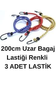 Motodede 200cm Uzar Bagaj Lastiği Renkli 3 Adet Lastik ürün görseli 1