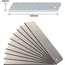 ZUBİZUBİ Maket Bıçağı Yedeği Ucu Kalın 18 mm Bıçak 10 Adet ürün görseli 1