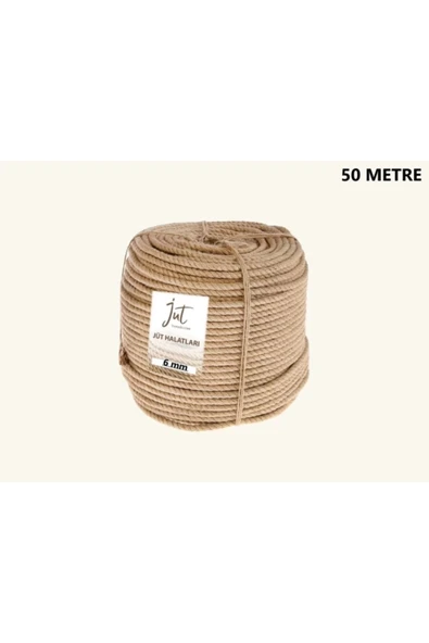 Msr 6mm 1.Kalite Kendir Halat(Jüt-Urgan) İp (50 Metre) ürün görseli 1