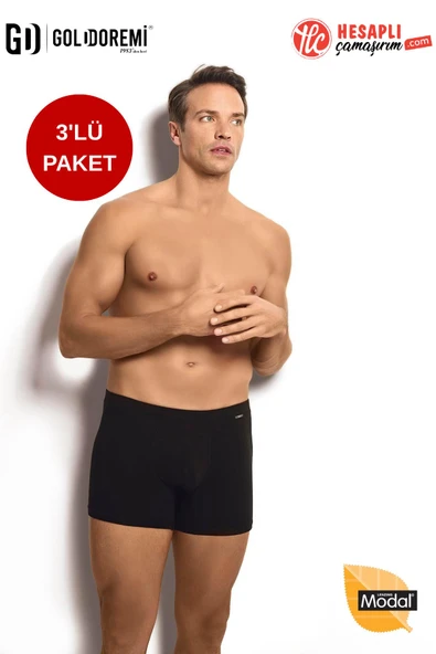 Jiber Erkek Premium Modal Pamuklu İz Yapmayan Lastik Yok Gibi Rahat 3'lü Paket Boxer ürün görseli 1
