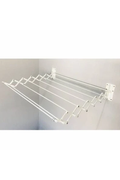 PAMİR Akordiyon Katlanır Çamaşır Askılığı - Duvar Tipi Çamaşırlık- 55 Cm 7 Çubuklu Satış ürün görseli 1