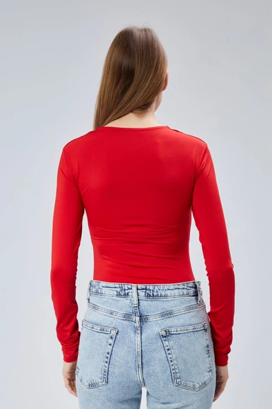 Astarlı Uzun Kollu Çıtçıtlı Body - Resim 3