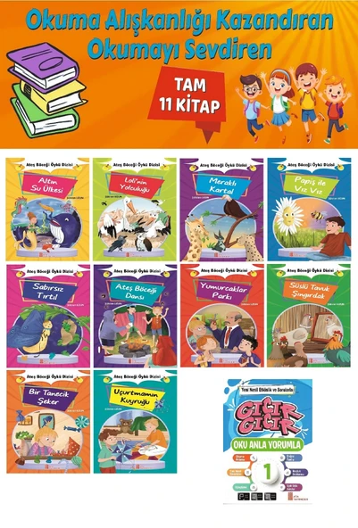 1.Sınıf Okuma Alışkanlığı Kazandıran Okumayı Sevdiren Tam 11 Kitap 7 ürün görseli 1