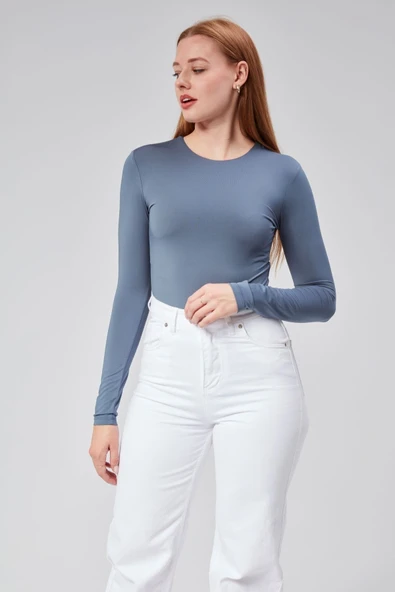 Astarlı Uzun Kollu Çıtçıtlı Body - Resim 8